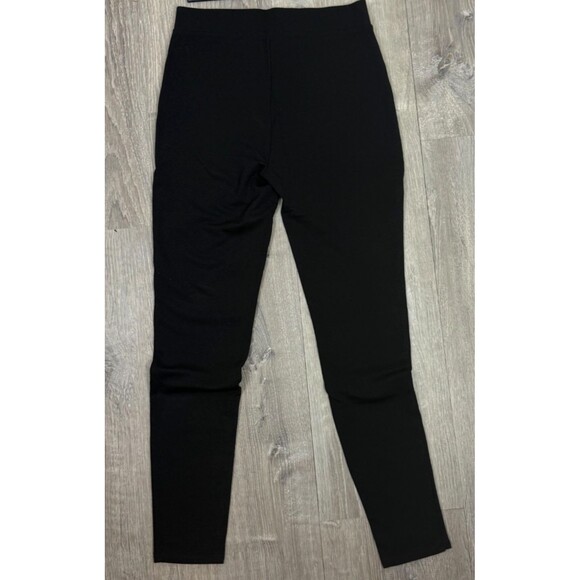 Black Moto Boho Leggings Rivets Faux Lace Up Small Comfy Stretch Edgy Chic Pants - Picture 3 of 3